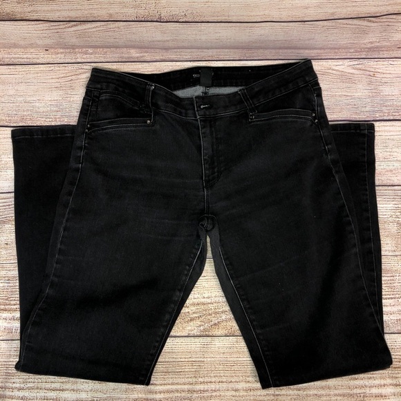 White House Black Market Black Skinny Flare Jeans - Picture 2 of 11